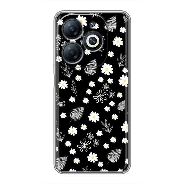Чехлы с тематикой "ЦВЕТЫ" на Infinix Smart 8 – цветение на чорном
