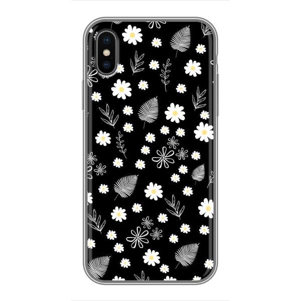 Чохли з тематикою "КВІТИ" на iPhone X – цвітіння на чорному