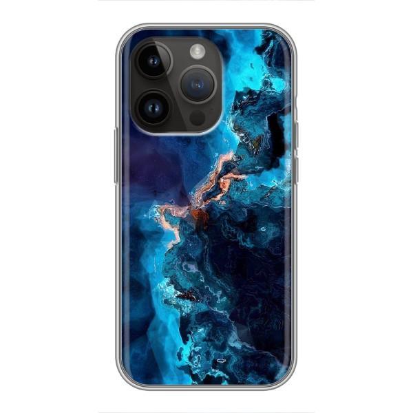 Чохли з тематикою "Мрамор" на Айфон 14 Про – Синиій мрамор
