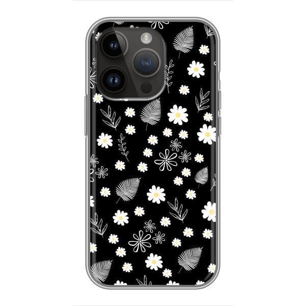 Чехлы с тематикой "ЦВЕТЫ" на iPhone 14 Pro – цветение на чорном