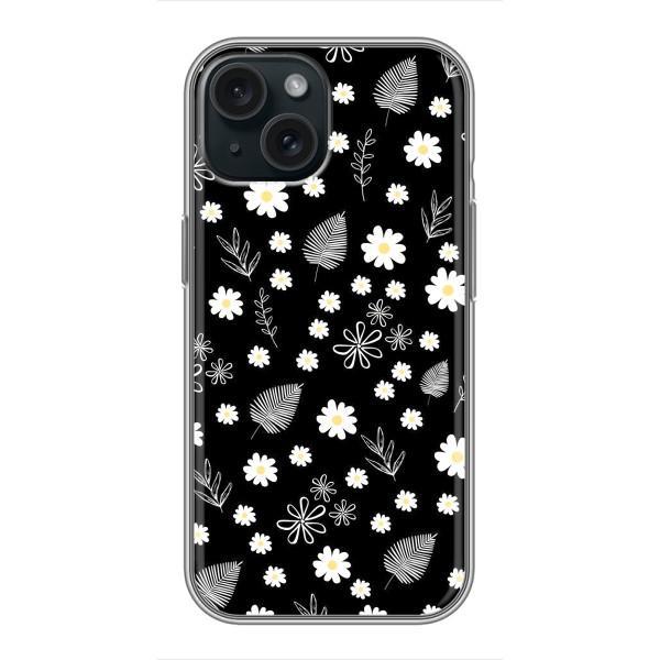 Чехлы с тематикой "ЦВЕТЫ" на iPhone 14 – цветение на чорном