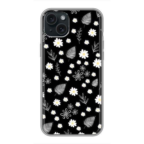 Чехлы с тематикой "ЦВЕТЫ" на iPhone 14 Plus – цветение на чорном