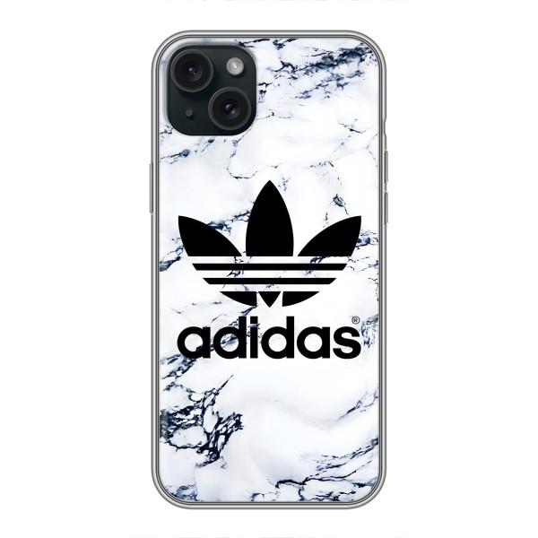 Чехлы Адидас для iPhone 15 Plus (AlphaPrint) – Адидас на мраморе