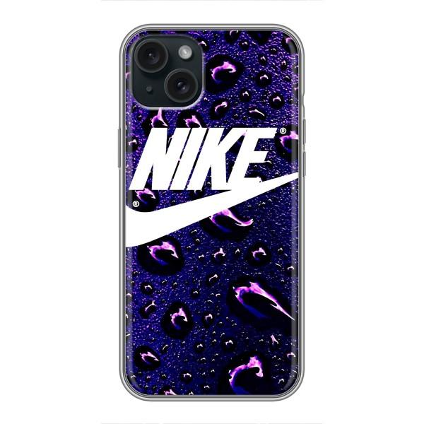 Чехол с логотипом Найк на iPhone 15 Plus – Найк на фиолетовом