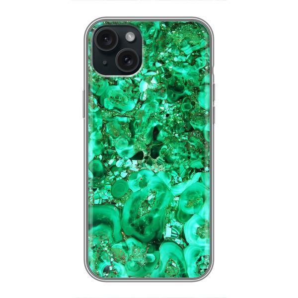 Мраморный чехол на iPhone 15 Plus (VPrint) – Салатный Мрамор