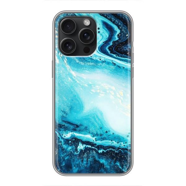 Мраморный чехол на iPhone 15 Pro Max (VPrint) – Голубой мрамор