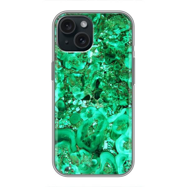 Мраморный чехол на iPhone 15 (VPrint) – Салатный Мрамор