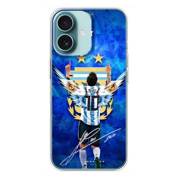 Чехлы для iPhone 16 Plus (Leo чемпион) (AlphaPrint) – Месси сборная