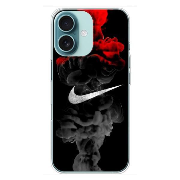 Чохол з логтипом Найк на iPhone 16 Plus – Найк на чорному