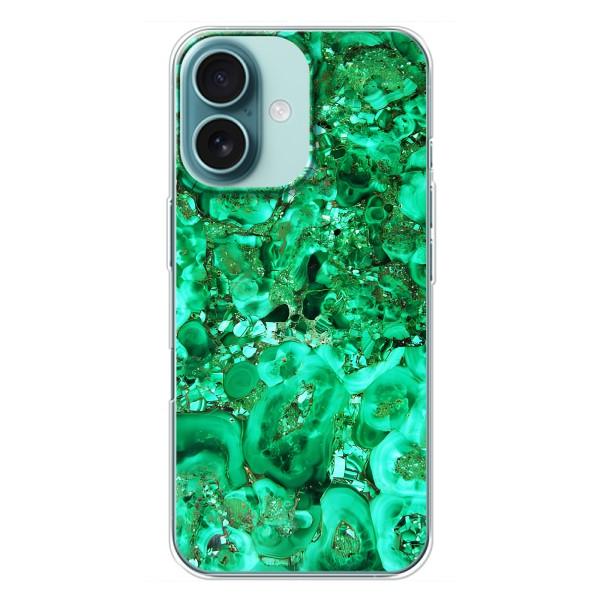 Мраморный чехол на iPhone 16 Plus (VPrint) – Салатный Мрамор