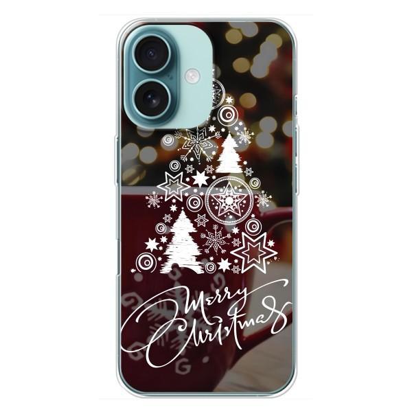 Рождественские Чехлы для iPhone 16 Plus (VPrint) – Елочка узорная