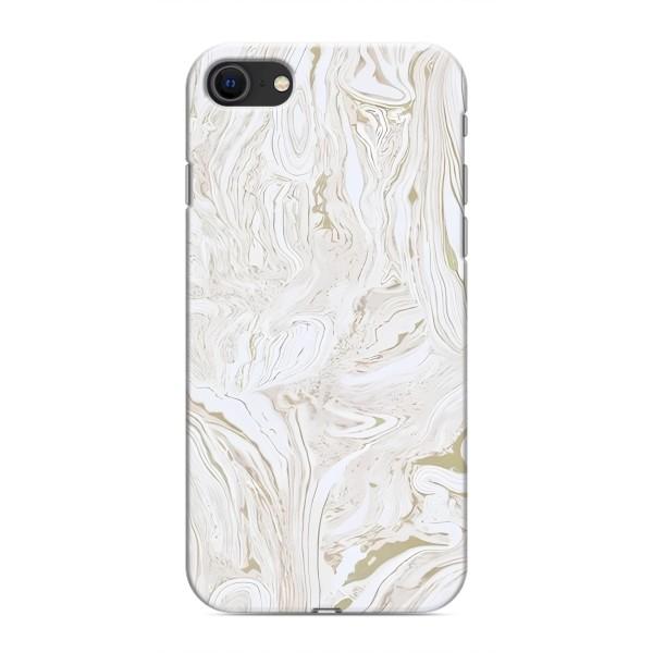 Мраморный чехол на iPhone SE (2020) (VPrint) – Белый мрамор