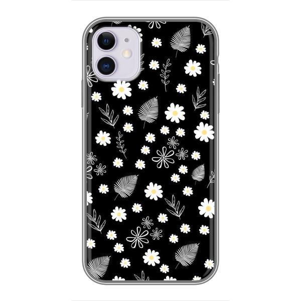 Чохли з тематикою "КВІТИ" на iPhone 11 – цвітіння на чорному