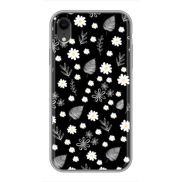 Чохли з тематикою "КВІТИ" на iPhone Xr – цвітіння на чорному