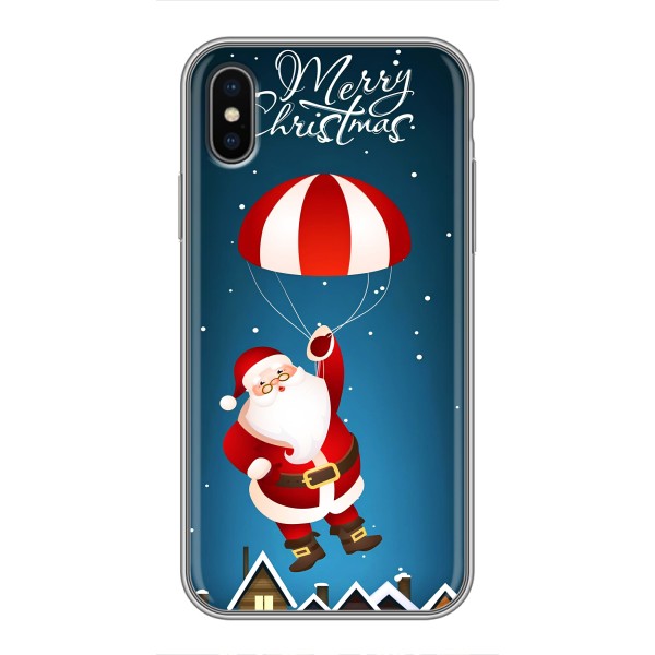 Чехол с зимним принтом для Айфон Xs Max – Дед Мороз