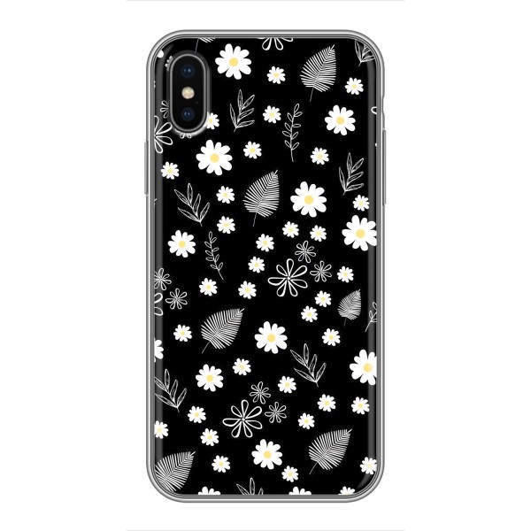 Чохли з тематикою "КВІТИ" на iPhone Xs – цвітіння на чорному