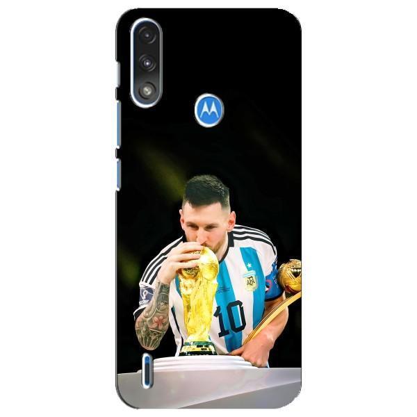 Чехлы для Motorola E7 Power (Leo чемпион) (AlphaPrint) – Кубок Месси