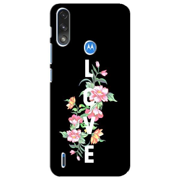 Чехлы для любимой на Моторола Е7 Павер (VPrint) – Квіти LOVE
