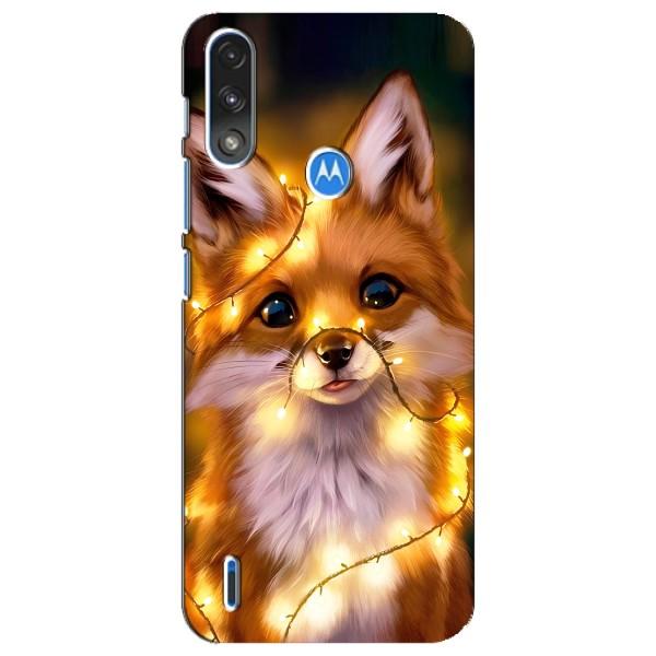 Чохли з картинкою Лисичка для Motorola E7 Power (VPrint) – Лисичка в гірляндах