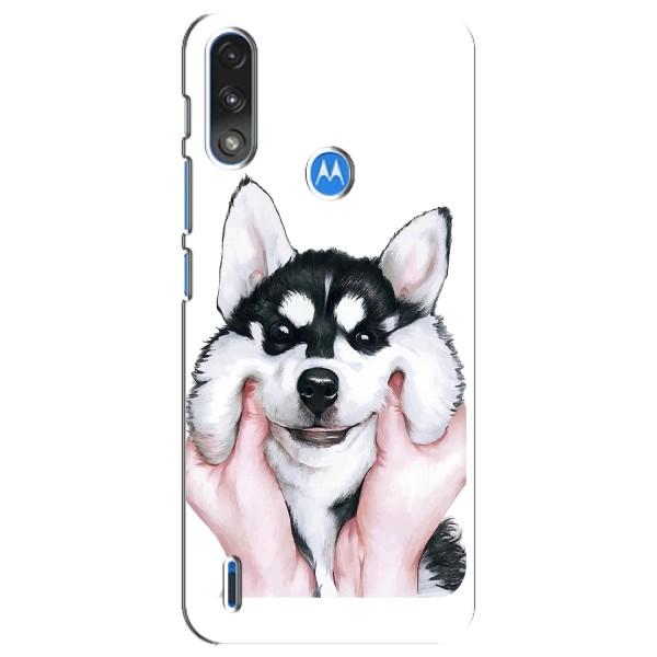 Чехлы с собаками для Motorola E7 Power (VPrint) – Довольный Хаски