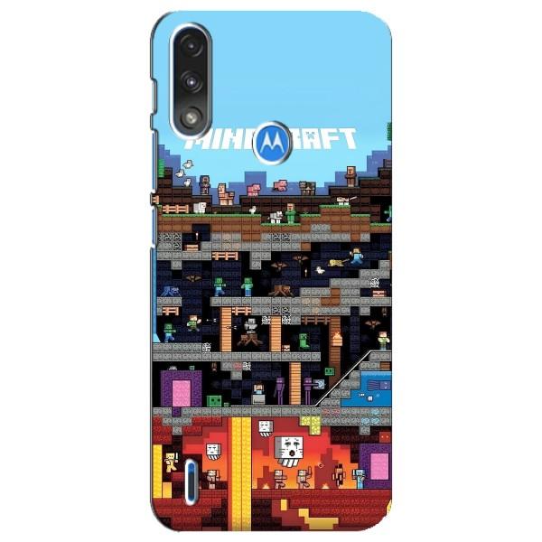 Чехол Майнкрафт на Motorola E7 Power (AlphaPrint) Minecraft – фон Minecraft