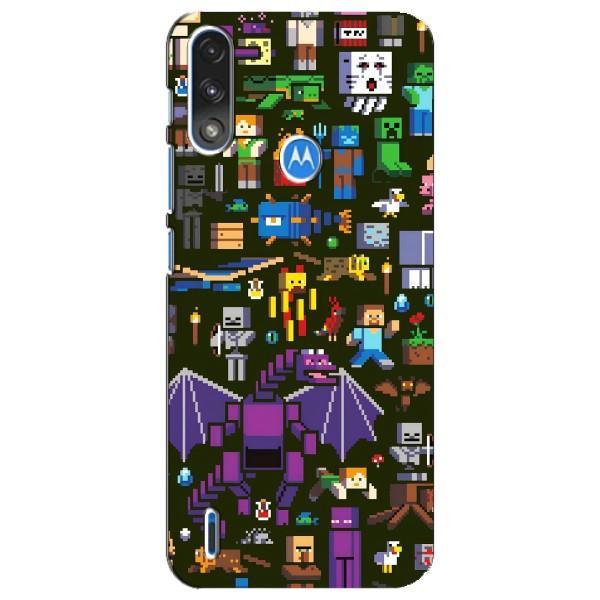 Чехол Майнкрафт на Motorola E7 Power (AlphaPrint) Minecraft – Коллаж Майнкрафт