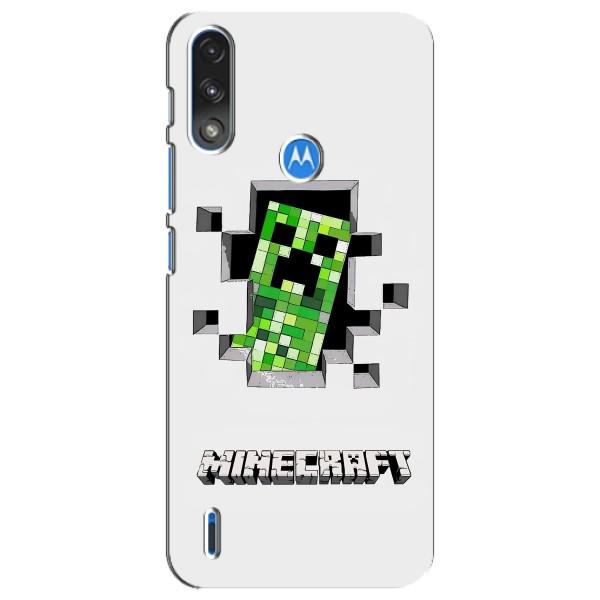 Чехол Майнкрафт на Motorola E7 Power (AlphaPrint) Minecraft – крипер Майнкрафт