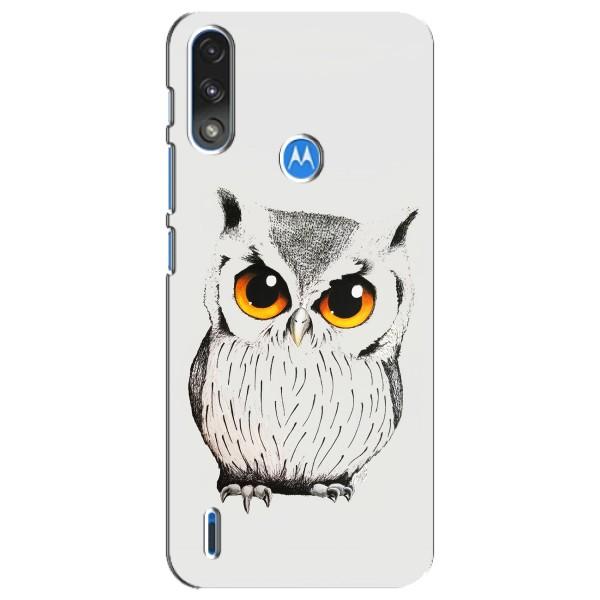 Чохол з пташками на Motorola E7 Power (VPrint) – Мила Сова