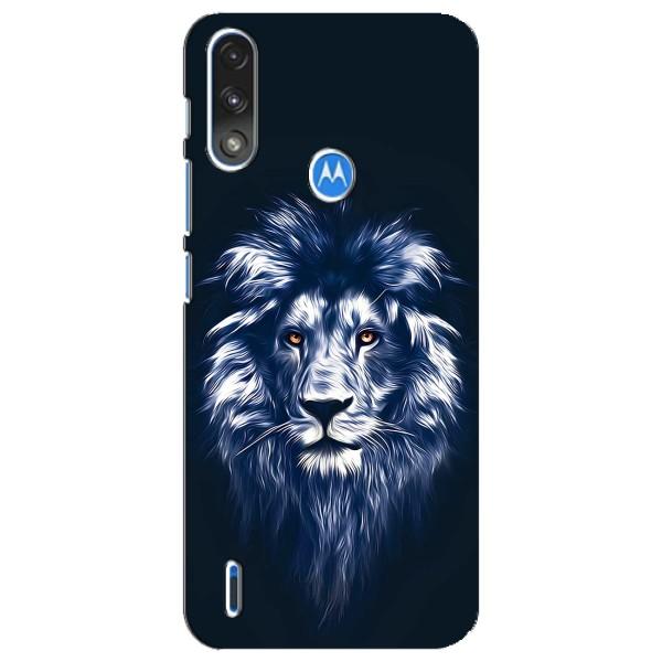 Чохол з картинкою ЛЕВ для Motorola E7 Power (VPrint) – Синій Лев