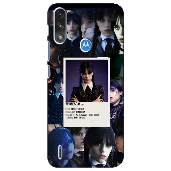 Чохли Венсдей на Motorola E7 Power Уенсдей (AlphaPrint) – колаж Венздей