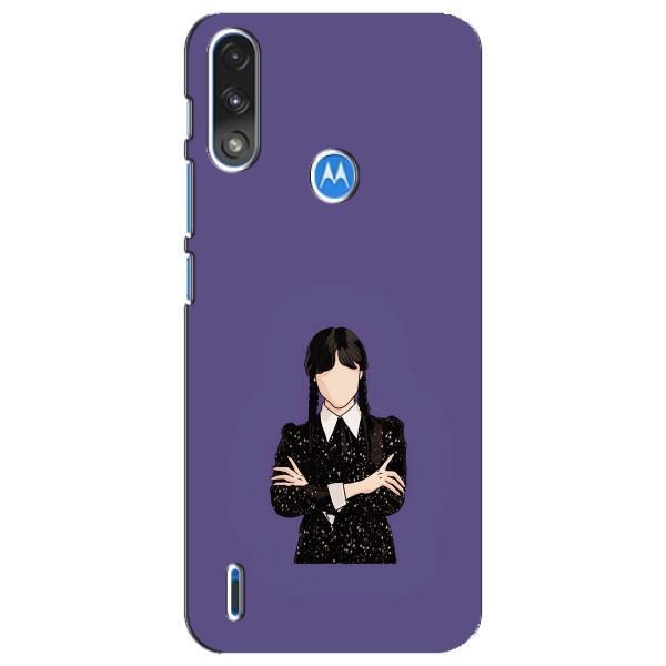 Чохли Венсдей на Motorola E7 Power Уенсдей (AlphaPrint) – Венздей у чорному