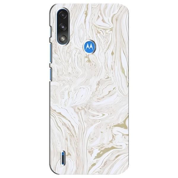 Мраморный чехол на Motorola E7 Power (VPrint) – Белый мрамор