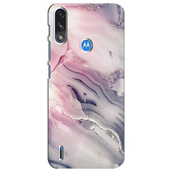 Мраморный чехол на Motorola E7 Power (VPrint) – Пурпурный Мрамор