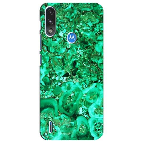 Мраморный чехол на Motorola E7 Power (VPrint) – Салатный Мрамор