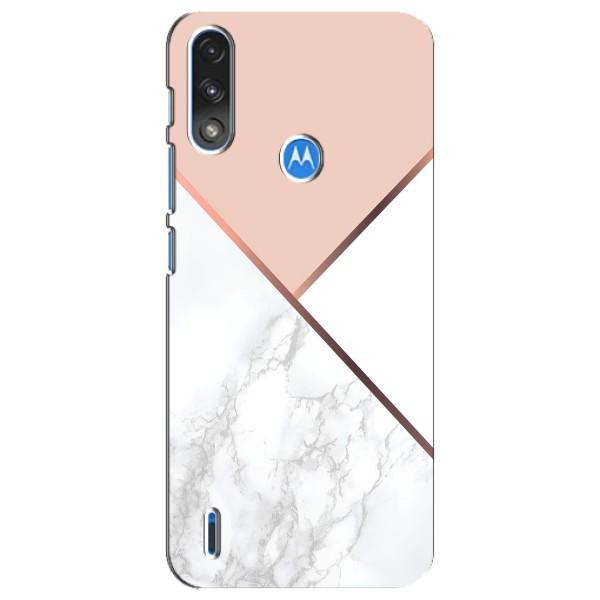 Мраморный чехол на Motorola E7 Power (VPrint) – Тройной мрамор