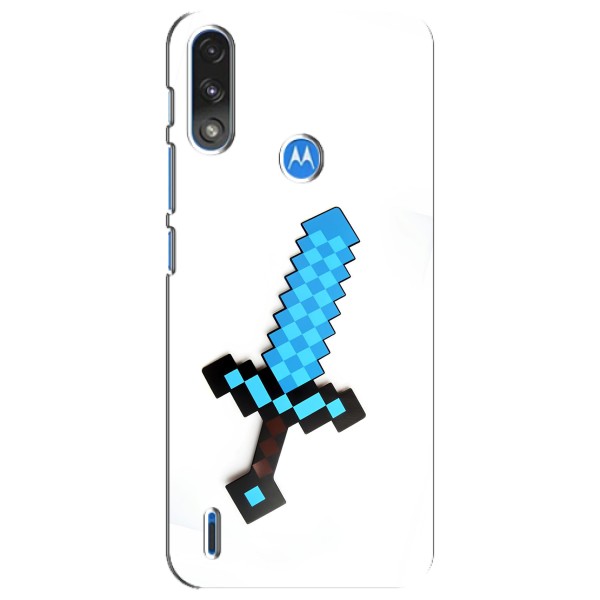 Чехлы для Motorola E7 Power (Персонажи Майн Крафт) – Меч