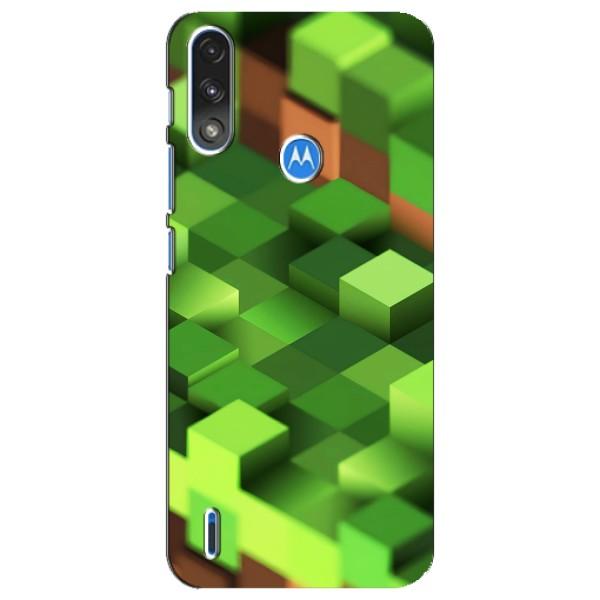 Чехлы для Motorola E7 Power (Персонажи Майн Крафт) – Текстура