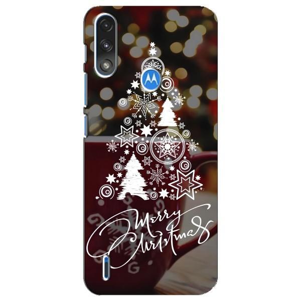 Рождественские Чехлы для Motorola E7 Power (VPrint) – Елочка узорная