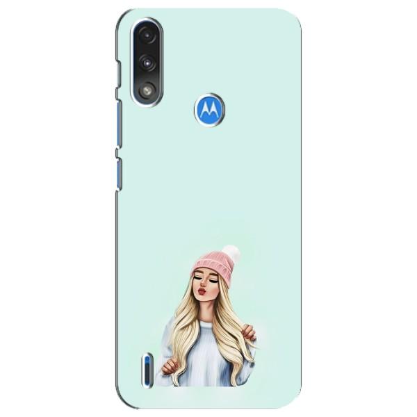 Силіконовый Чохол на Motorola E7 Power з картинкой Модных девушек – В шапці