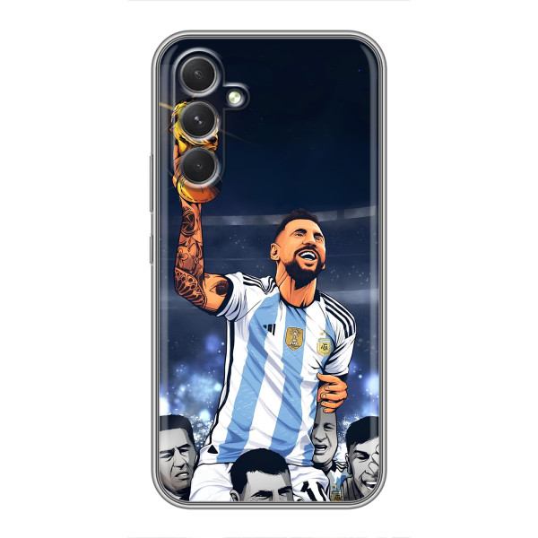 Чехлы для Motorola Edge 30 Pro (Leo чемпион) (AlphaPrint) – Месси с кубком