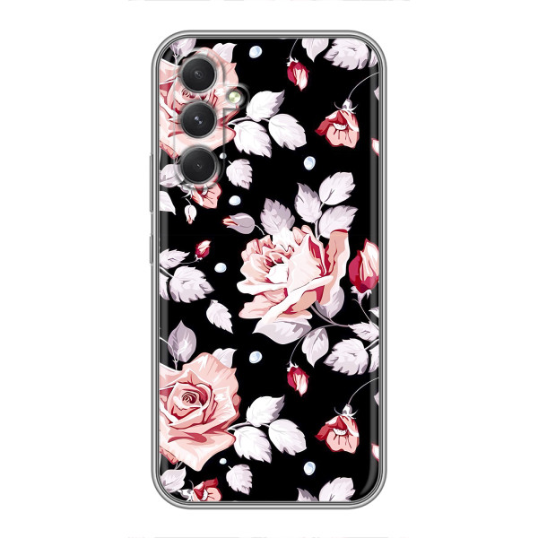 Чохли з квітами для Motorola Edge 30 Pro (VPrint) – Квіти на чорному