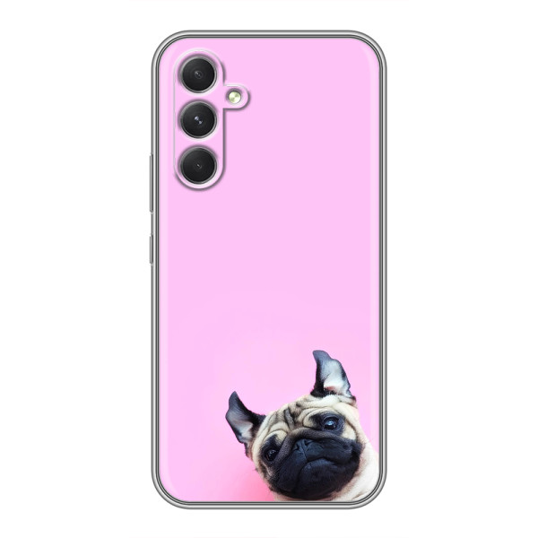 Бампер для Motorola Edge 30 Pro с картинкой "Песики" – Собака на розовом