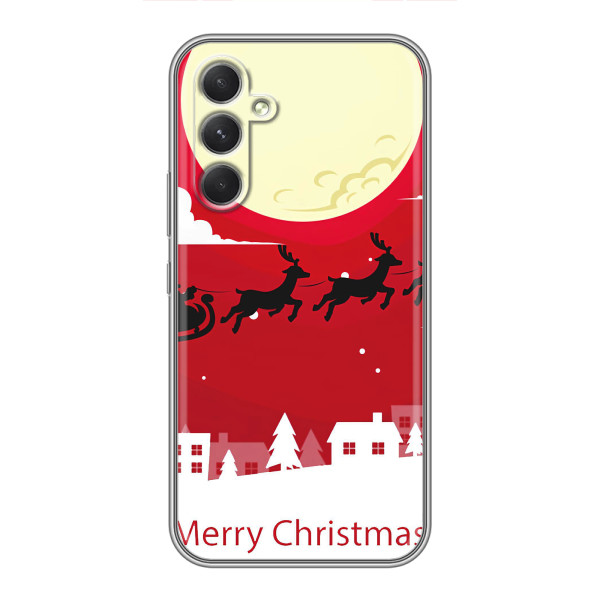 Рождественские Чехлы для Motorola Edge 30 Pro (VPrint) – Санта с оленями