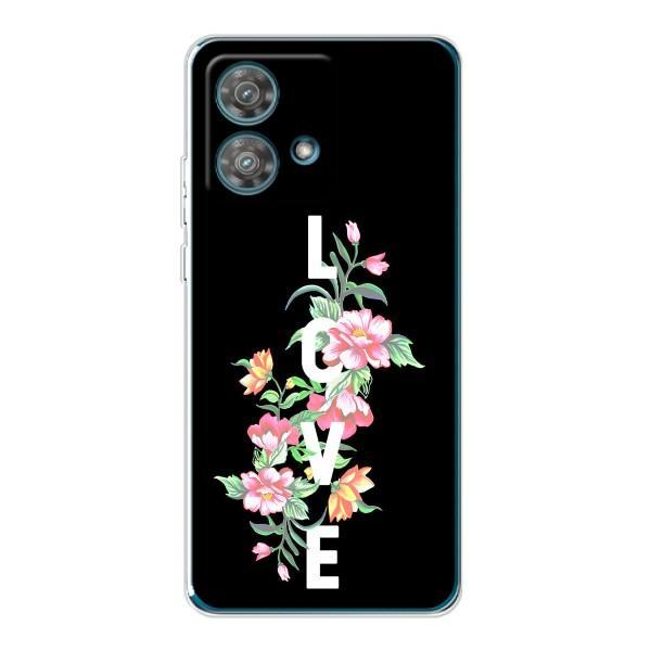 Чехлы для любимой на Моторола Ейдж 40 Нео (VPrint) – Цветы LOVE