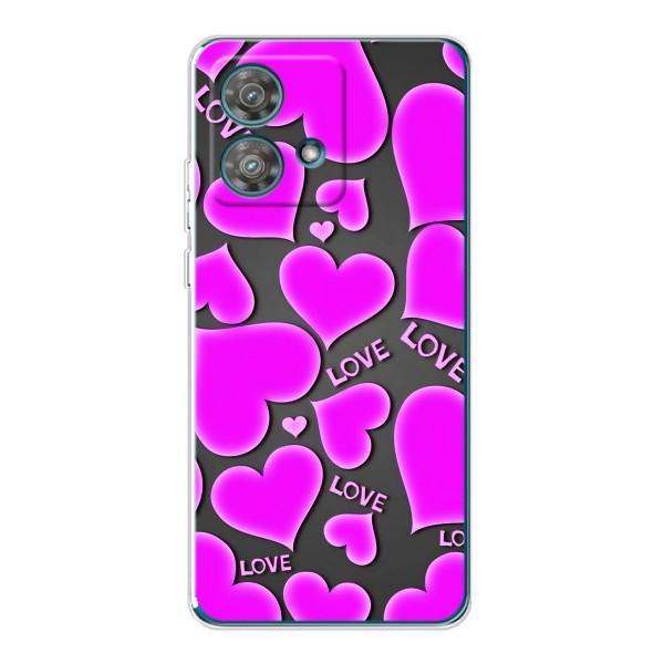 Чехлы для любимой на Моторола Ейдж 40 Нео (VPrint) – Pink hearts