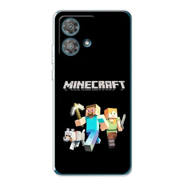 Чехол Майнкрафт на Motorola Edge 40 Neo (AlphaPrint) Minecraft – герои Minecraft