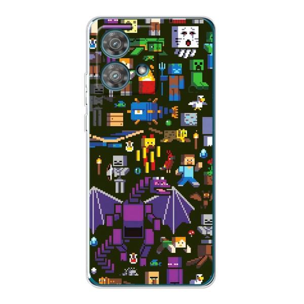 Чехол Майнкрафт на Motorola Edge 40 Neo (AlphaPrint) Minecraft – Коллаж Майнкрафт