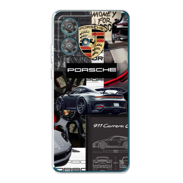 Чехол с авто Порше для Motorola Edge 40 Neo – Коллаж Порше
