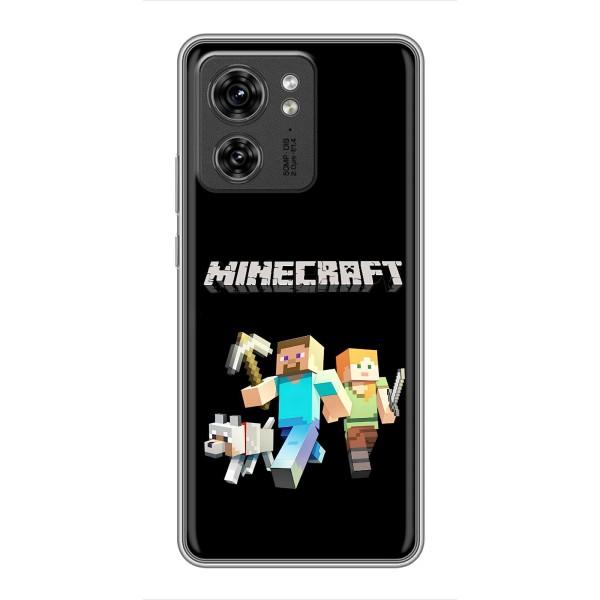 Чехол Майнкрафт на Motorola Edge 40 Pro (AlphaPrint) Minecraft – герои Minecraft
