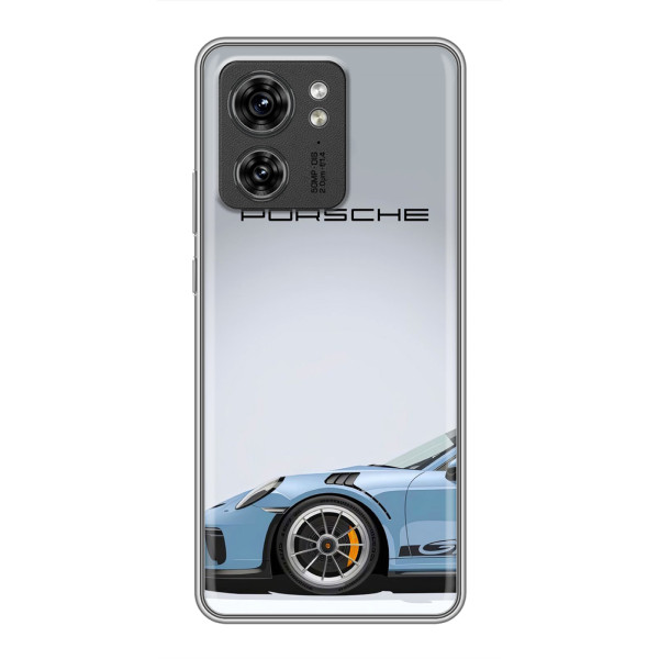 Чохол з авто Порше для Motorola Edge 40 Pro – Блакитний Порше